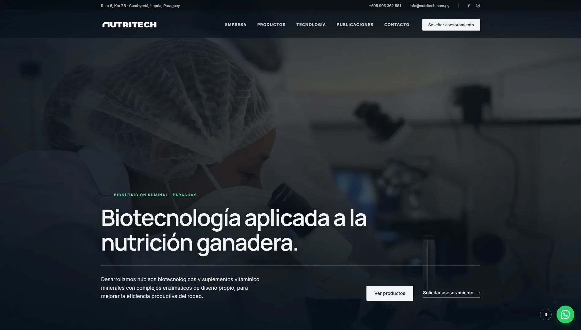 Sitio web de Nutritech